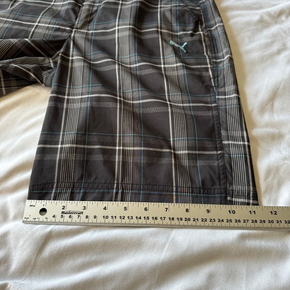 Puma Men's Chino Plaid Golf Shorts USP Dry Bermuda Black/Gray‎ Size 32 Preppy - Picture 14 of 15